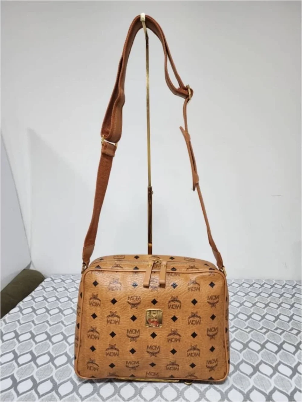 Authentic MCM Visetos Crossbody/Shoulder Bag Brown